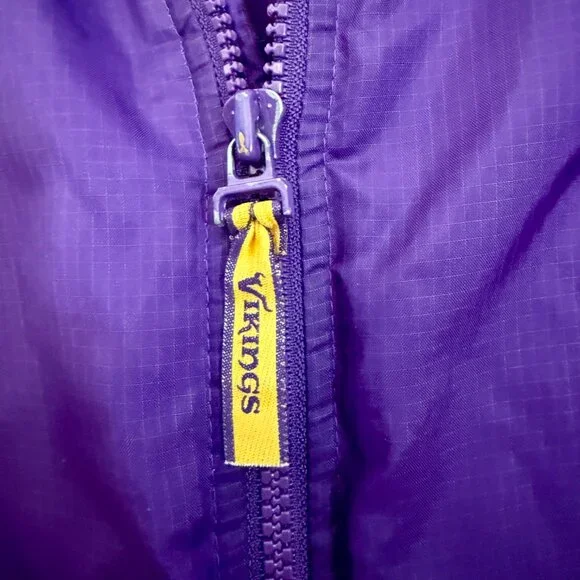 Vintage Minnesota Vikings NFL Team Jacket — Purple/Gold Full Zip — Men’s Medium - Picture 9 of 11